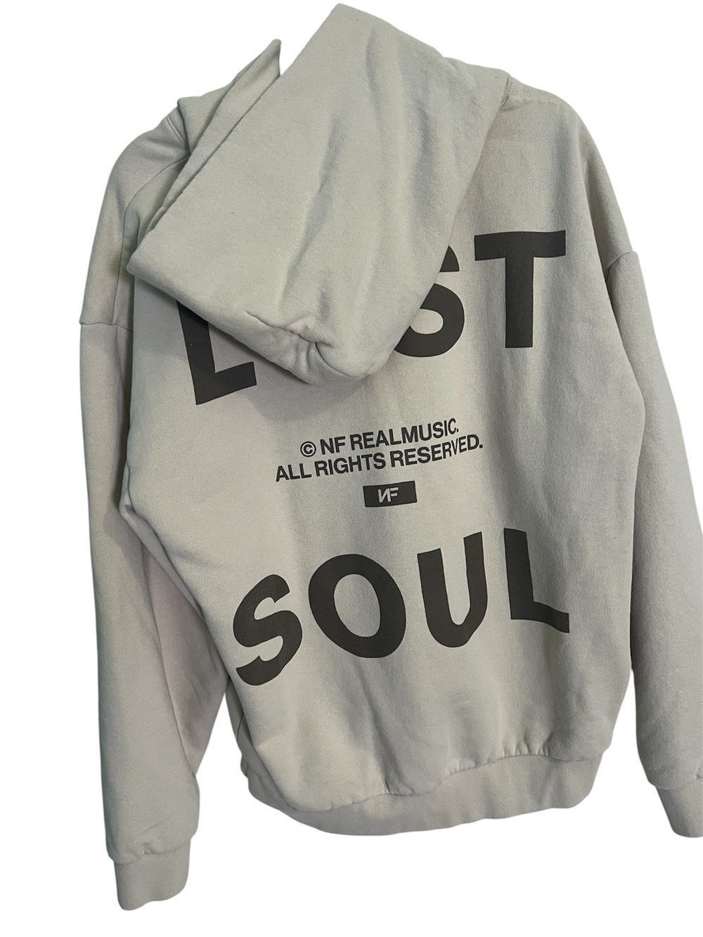 Men’s/Unisex Hooded Sweatshirt - Light Gray “Lost Soul” Size Large